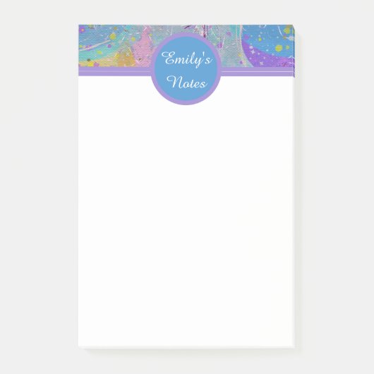 Post-it® Jolie fille rose pourpre et bleu Notes collantes (Devant)