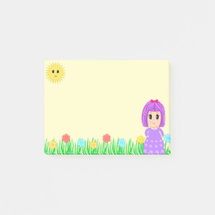 Post-it® Jolie Fille, Soleil, Fleurs & Herbe