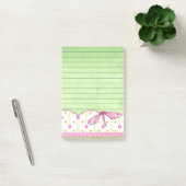 Post-it® Jolie floraison rose et verte avec libellule (Bureau)