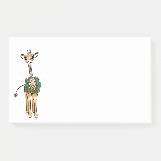 Post-it® Jolie Giraffe de Fêtes, Wreath Holly (Devant)