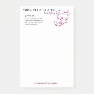 Post-it® Jolie icône de fille aux cheveux violets Hairstyli