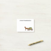 Post-it® Jolie illustration de cheval et de calèche royale (Sur un bureau)