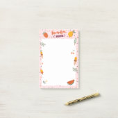 Post-it® Jolie illustration estivale Fruit de crème glacée (Sur un bureau)