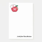 Post-it® Jolie infirmière de l'école Pomme Monogramme une n (Devant)