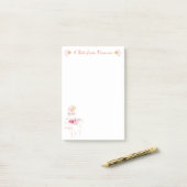 Post-it® Jolie lama aux fleurs orange et à la couronne doré (Sur un bureau)