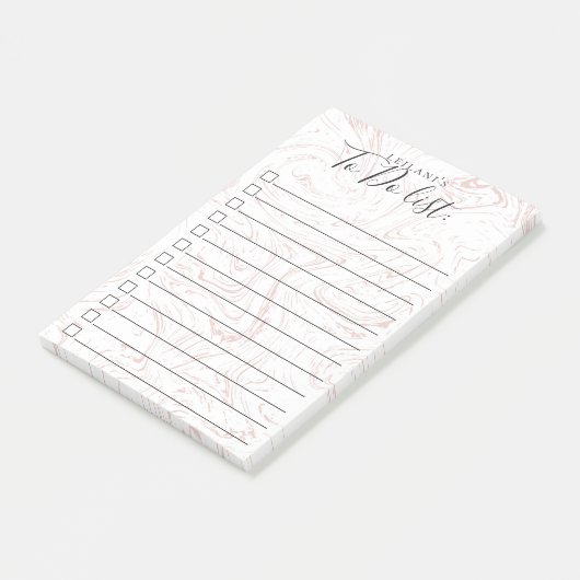 Post-it® Jolie Motif en marbre rose (Incliné)