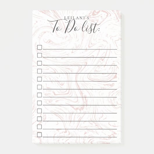 Post-it® Jolie Motif en marbre rose (Devant)