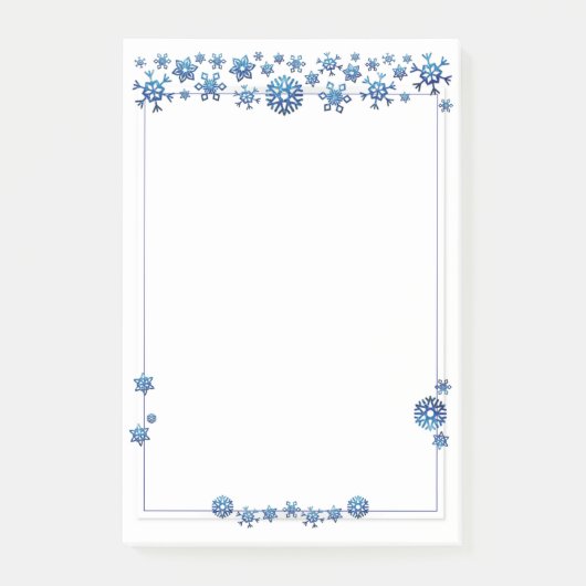 Post-it® Jolie Parties scintillant bleue Snowflakes hiver N (Devant)