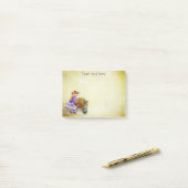 Post-it® Jolie petite fille aux fleurs et brouette Note Pos (Sur un bureau)