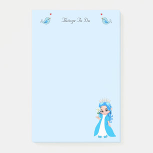 Post-it® Jolie petite princesse sur des choses à faire bleu