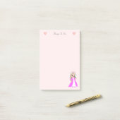 Post-it® Jolie petite princesse sur des choses à faire rose (Sur un bureau)