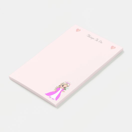 Post-it® Jolie petite princesse sur des choses rose pâle à (Incliné)