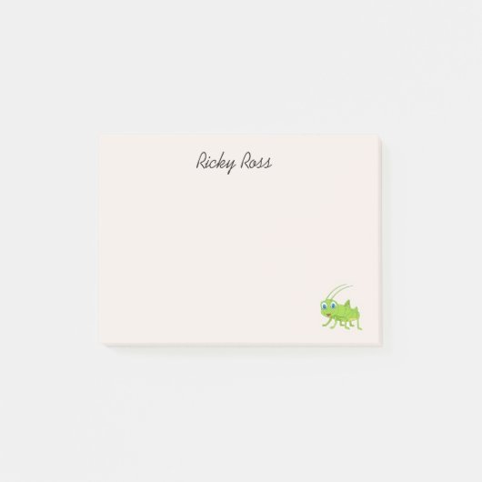 Post-it® Jolie sauterelle verte violette (Devant)