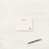 Post-it® Jolie sauterelle verte violette (Sur un bureau)
