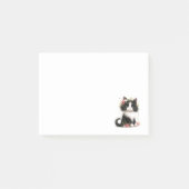 Post-it® Jolie Tuxedo Kitten avec Fleurs (Devant)