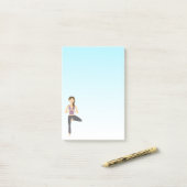 Post-it® Jolie Yoga Girl Faisant L'Illustration De Pose D'A (Sur un bureau)