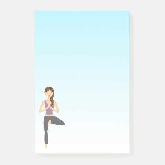 Post-it® Jolie Yoga Girl Faisant L'Illustration De Pose D'A (Devant)