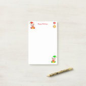 Post-it® Jolies elfes de Noël en blanc (Sur un bureau)