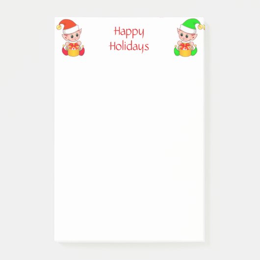 Post-it® Jolies elfes de Noël en blanc (Devant)