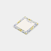 Post-it® Jolies Fleurs Bleu Poussiéreux Jaune Crème Féminin (Incliné)