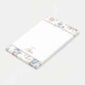 Post-it® Jolies Fleurs Bleues Crème Beige Marron (Incliné)