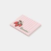 Post-it® Jolies Fraises Roses & Rappel de Rayures (Incliné)