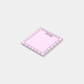 Post-it® Jolies Notes à motif gingham violet pastel (Incliné)