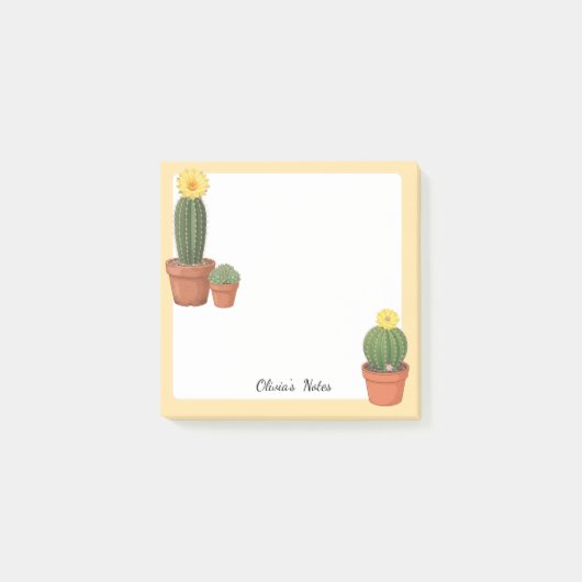 Post-it® Jolies Notes Adhésives Fleur de Cactus en Pot (Devant)
