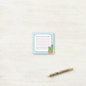 Post-it® Jolies notes adhésives fleuries de cactus à lignes (Sur un bureau)