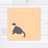 Post-it® Jolies notes de chat noir et blanc avec nom