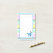 Post-it® Jolies rayures et fleurs pastel (Sur un bureau)