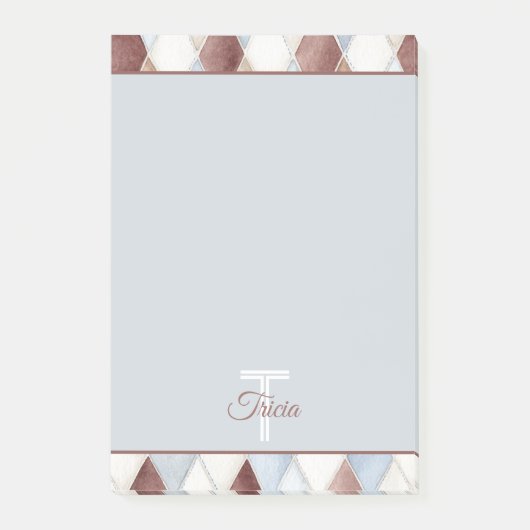 Post-it® Jolis Diamants Bleus Crème Brun Tan   (Devant)
