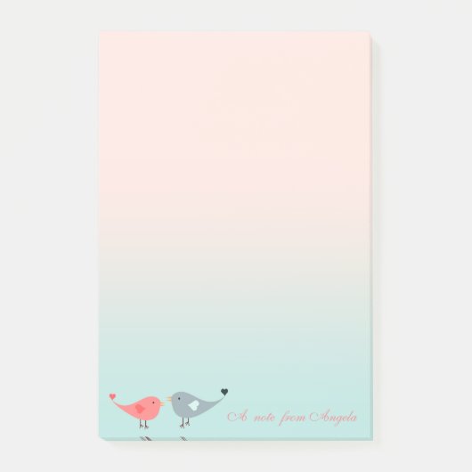Post-it® Jolis Oiseaux Adorables Amoureux (Devant)