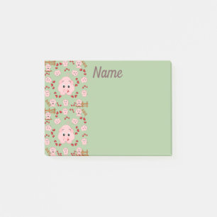 Post-it® Jolis Petits Cochons et Motif de Cœurs Imprimés
