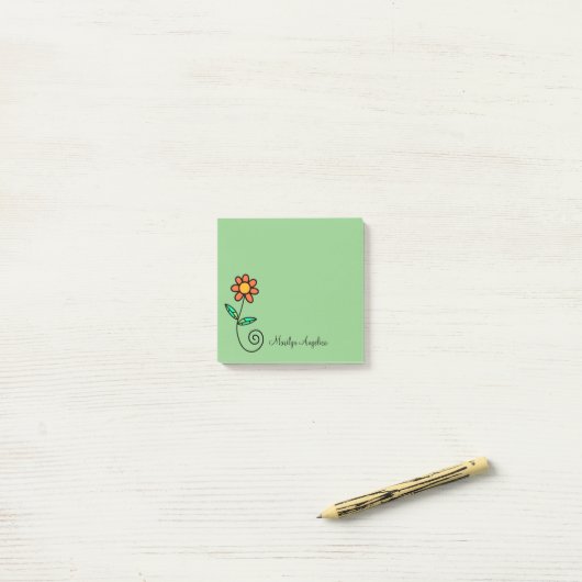 Post-it® Jote Dames Monogramme Floral (Sur un bureau)