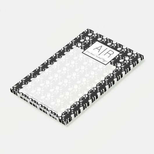 Post-it® Jote Halloween Skeleton Ghost Citrouille Imprimer (Incliné)