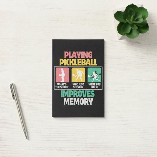 Post-it® Jouer au Pickleball Améliore la Mémoire (Bureau)