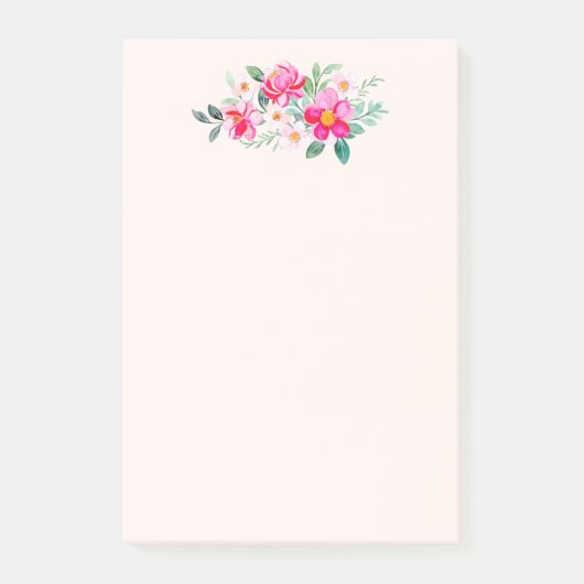 Post-it® Jouer Joli Bouquet de Fleur Rose (Devant)