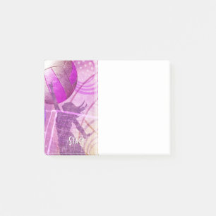 Post-it® Joueuse de volley-ball rose violet personnalisé