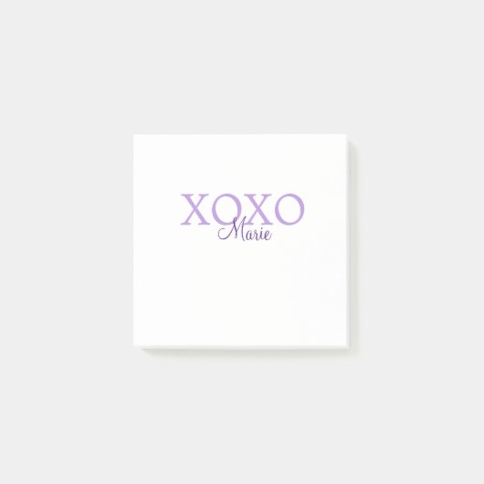 Post-it® Jour de la Saint Valentin Xoxo ajouter nom pastel  (Devant)