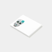Post-it® Jour turquoise mignon du hibou mort de crâne de (Incliné)