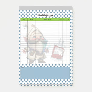Post-it® Journal de sucre de sang Gnome du médecin mignon