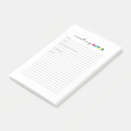 Post-it® Journal du gestionnaire des notes de réunion (Incliné)