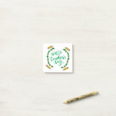 Post-it® journée mondiale des enseignants (Sur un bureau)