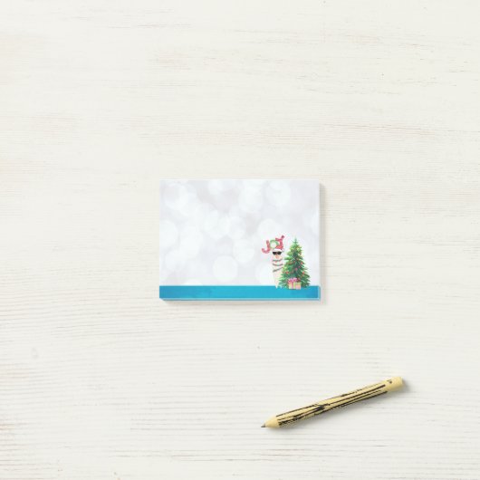 Post-it® Joy Typography | Christmas Llama (Sur un bureau)