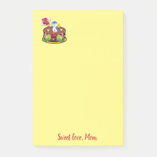 Post-it® Joyeuse carte de Saint-Valentin Pingouin (Devant)