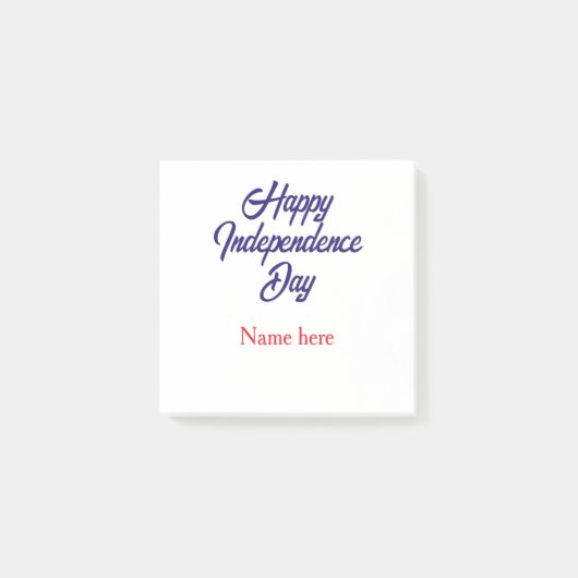 Post-it® joyeuse fête de l'indépendance nom bleu rouge amér (Devant)