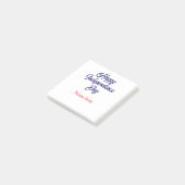 Post-it® joyeuse fête de l'indépendance nom bleu rouge amér (Incliné)