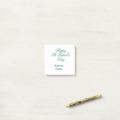 Post-it® Joyeuse Saint-Patrick famille nom vert minimal (Sur un bureau)