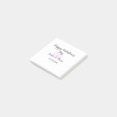 Post-it® Joyeuse Saint-Valentin cœur rose ruban nom date st (Incliné)